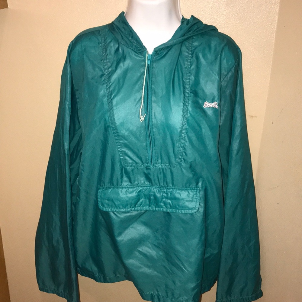 Turquoise windbreaker